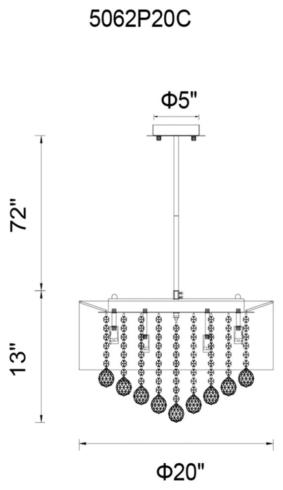 Radiant 9 Light Drum Shade Chandelier With Chrome Finish