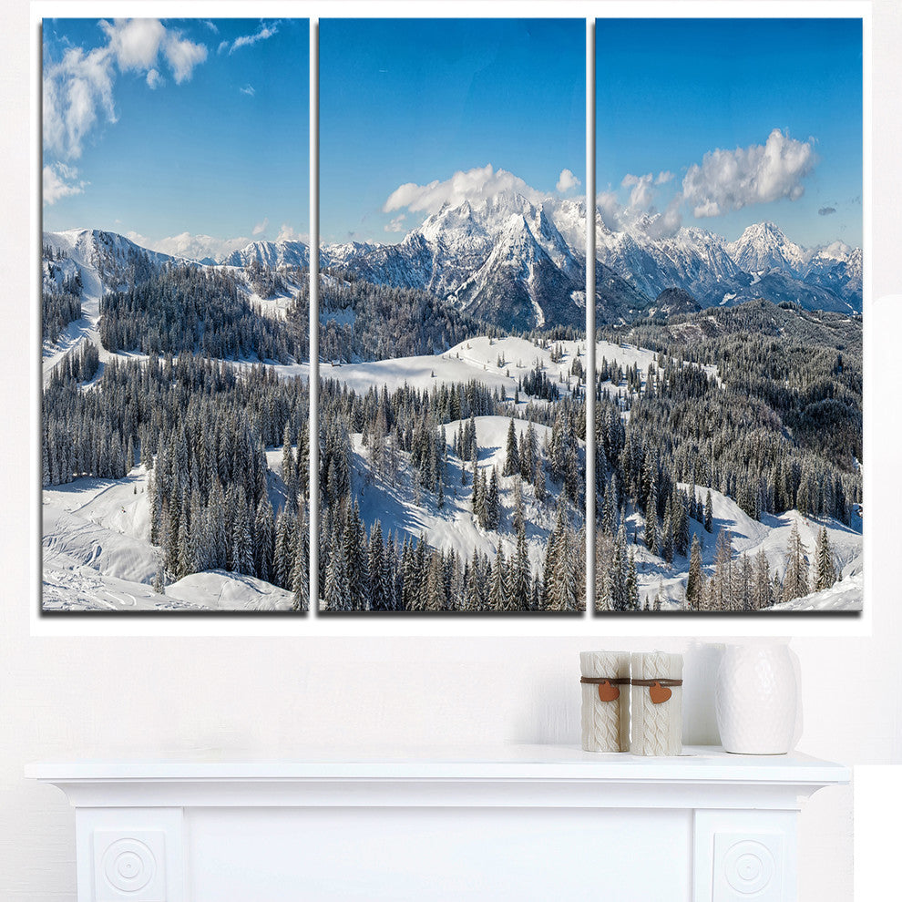 "Austrian Alps Winter Panorama" Metal Wall Art, 3 Panels, 36"x28"