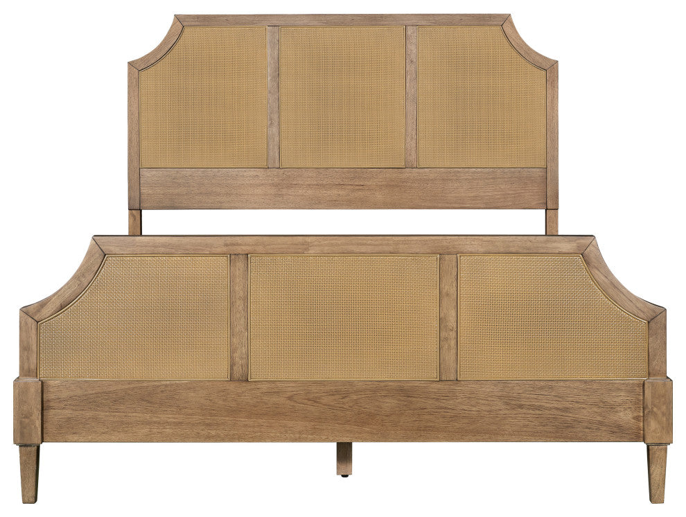 Martha Stewart Salina Accent Cabinet, Bed, Nightstand, Toasted Almond, Bed