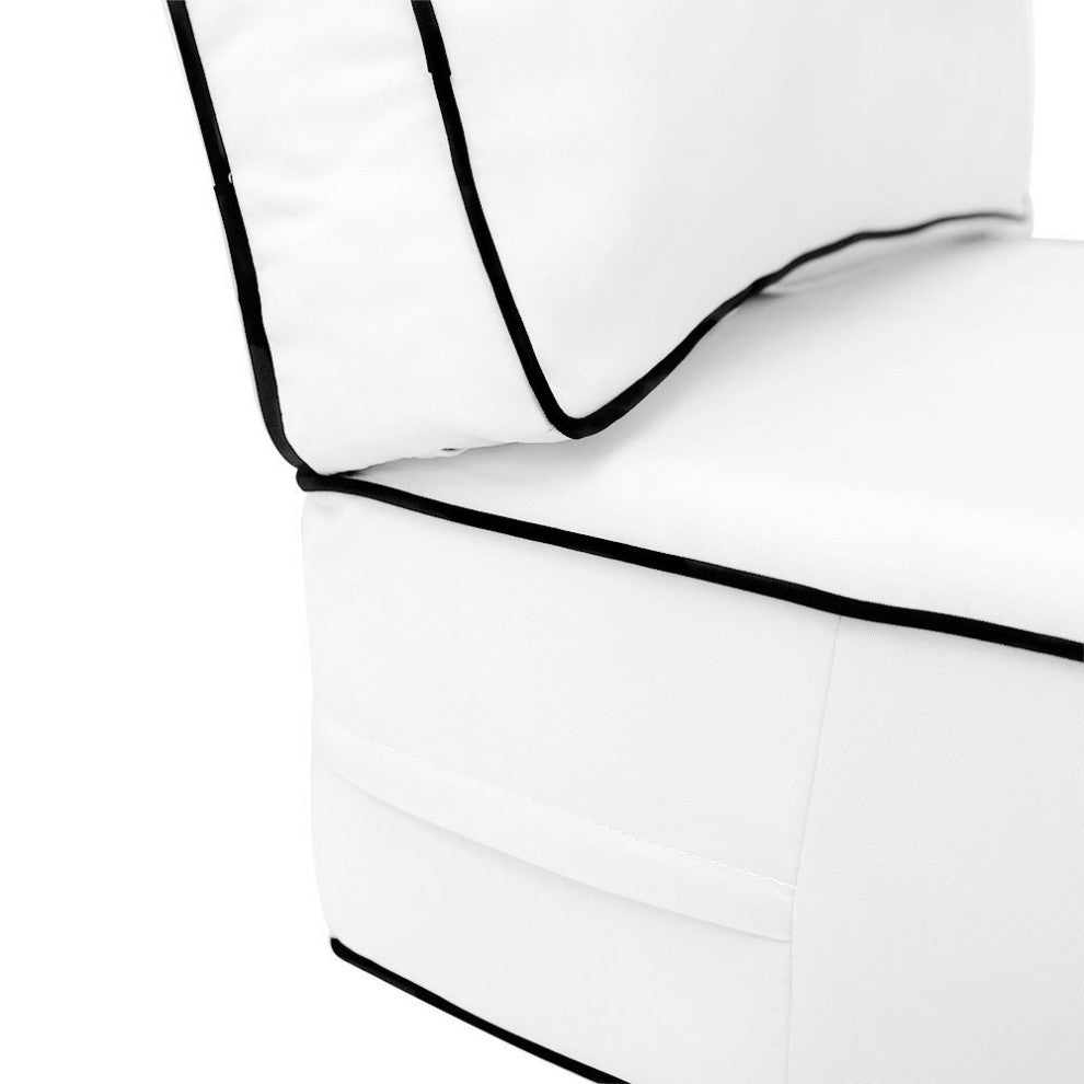 |COVER ONLY| Outdoor Contrast Pipe Trim Small Deep Seat Back Pillow Cover AD106