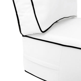 |Cover only| Outdoor Contrast Pipe Trim Small Deep Seat Back Pillow Cover AD106