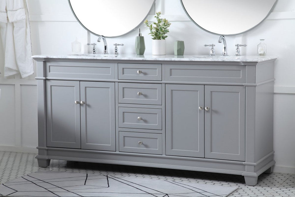 Home Living 72" Double Bathroom Vanity Set, Gray