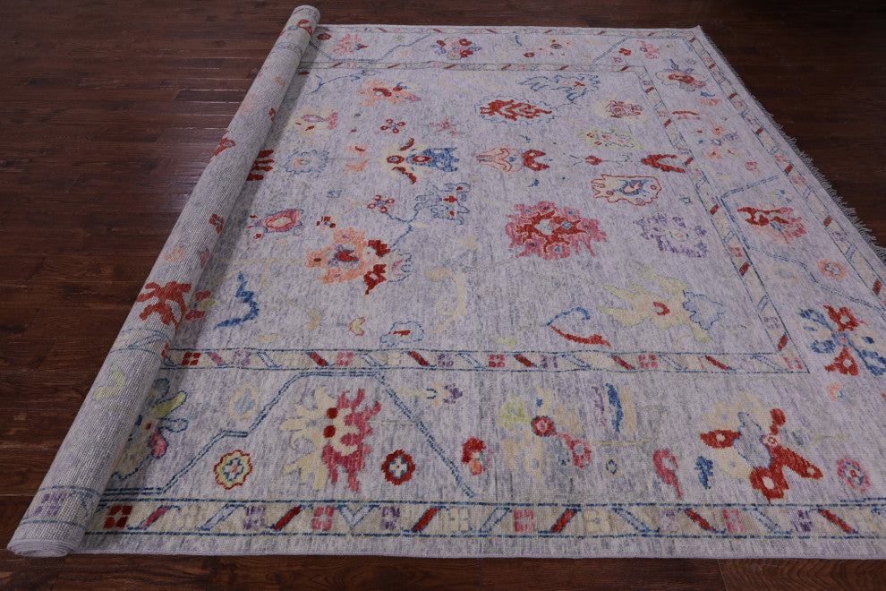 10' 5" X 13' 11" Turkish Oushak Hand Knotted Wool Rug - Q16092