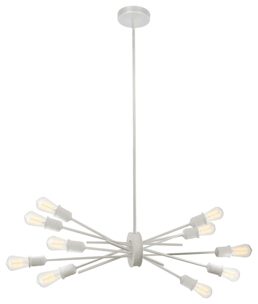 10 Light Incandescent Horizontal Pendant Matte White Finish