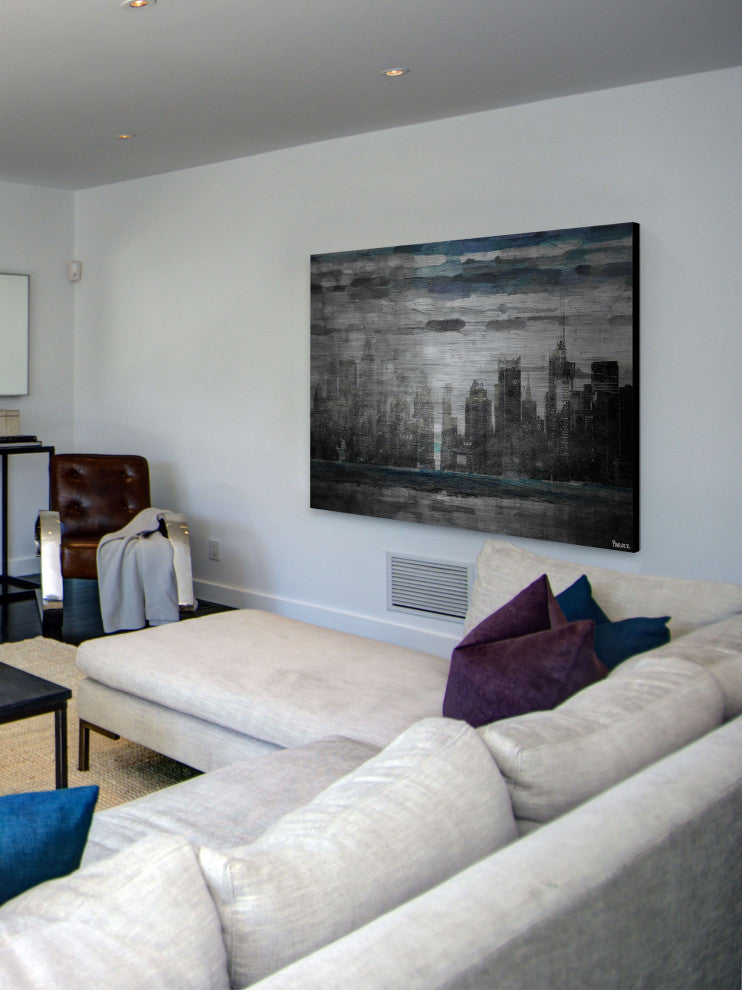 "Sunset in NYC" Print on Brushed Aluminum, 36"x24"