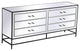 Jesse 72" Mirrored 6-Drawer Chest, Black