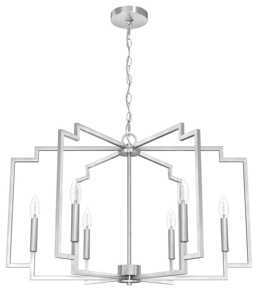 30" Zoanne Brushed Nickel 6-Light Chandelier
