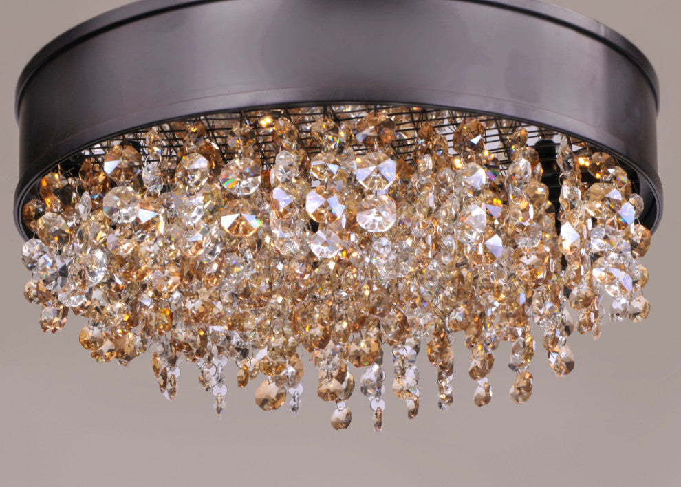 Maxim 39650 Mystic 16"W LED Crystal Ceiling Light - Bronze / Scotch Crystal