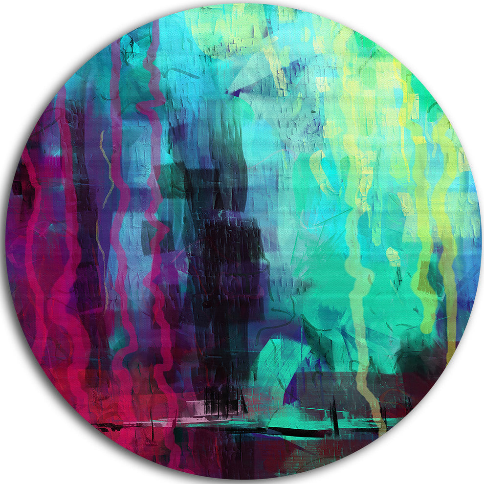Abstract Digital Painting, Abstract Round Wall Art, 11"
