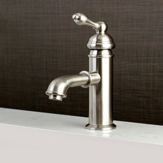 Single-Handle Bathroom Faucet, Brass Pop-Up, Brushed Nickel