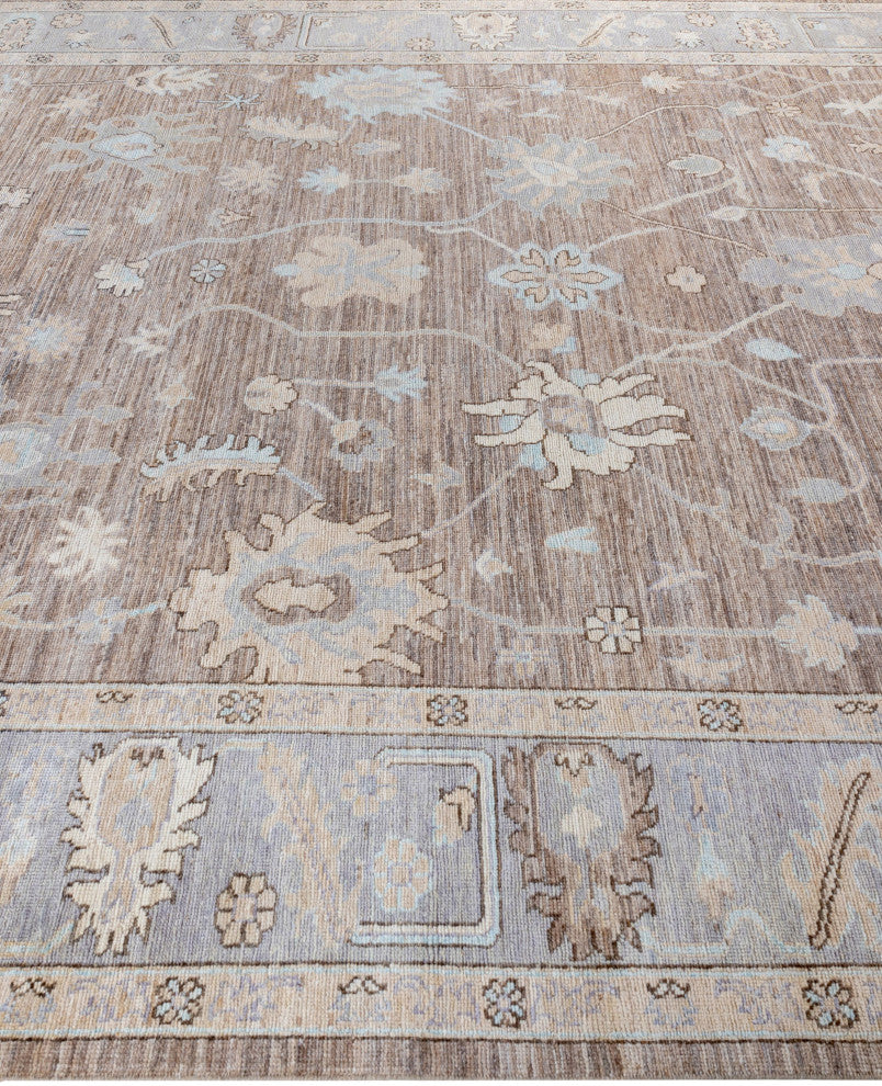 Oushak One-of-a-Kind Hand-Knotted Area Rug Gray, 9'9" x 13'8"