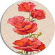 Bunch Of Poppies Vector Art, Floral Round Metal Wall Art, 11"