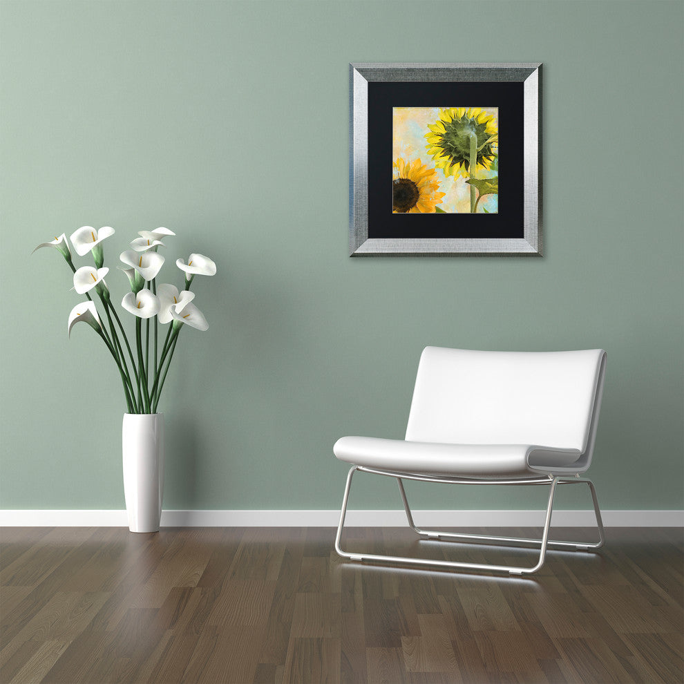 Color Bakery 'Soleil II' Matted Framed Art, Silver Frame, Black Mat, 11x11