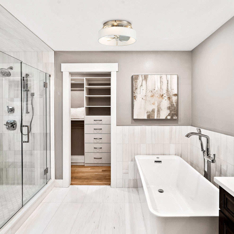 Whose Lamp 12.6" Modern Sand Nickel Small Flush Mount Ceiling Fan