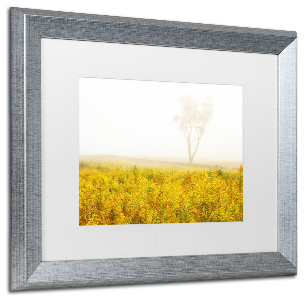 PIPA Fine Art 'Dreams of Goldenrod and Fog' Matted Framed Art, 20x16