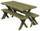 Cedar Cross-Leg Table with 2 Benches, Linden Leaf Stain, 8 Foot