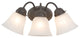 3-Lights Vanity, Dark Brown And Satin Nickel Finish, Dark Brown Frame