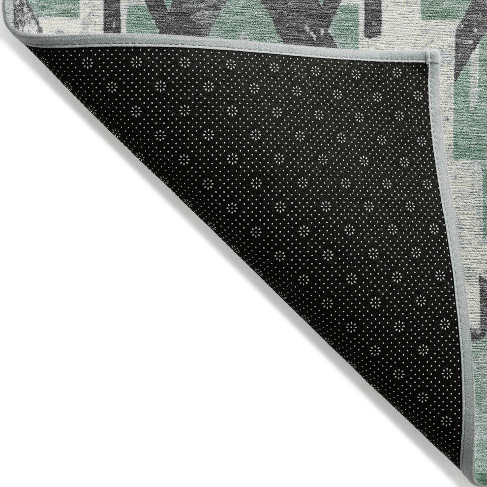 Machine Washable Indoor/Outdoor Chantille ACN1878 Teal 2'3" x 7'6" Runner Rug