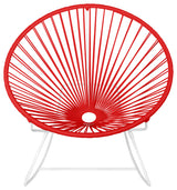 Innit Indoor/Outdoor Handmade Rocker, Red Weave, White Frame