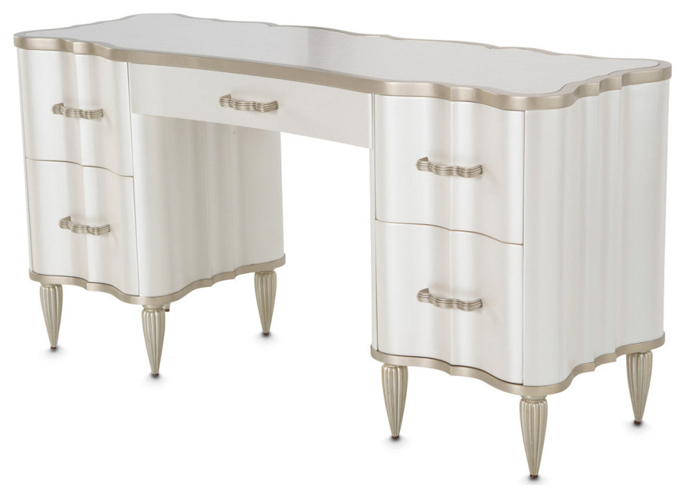 London Place Vanity Desk - Creamy Pearl