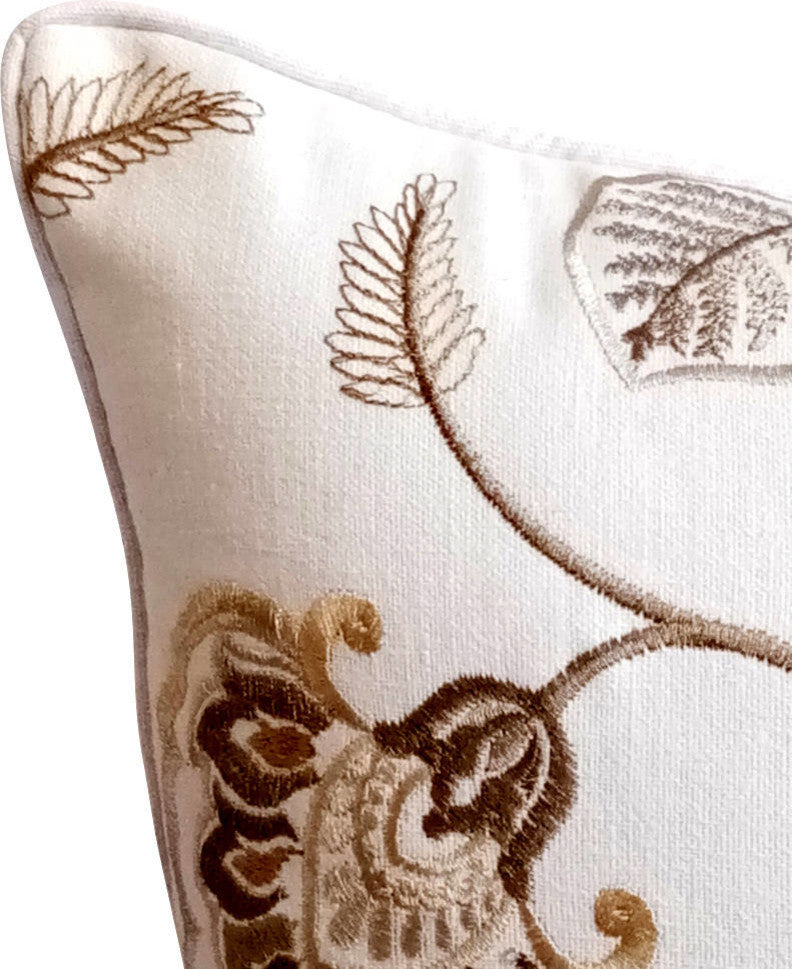 White Decorative Pillow Covers 18"x18" Cotton, Waking Up to Bloom
