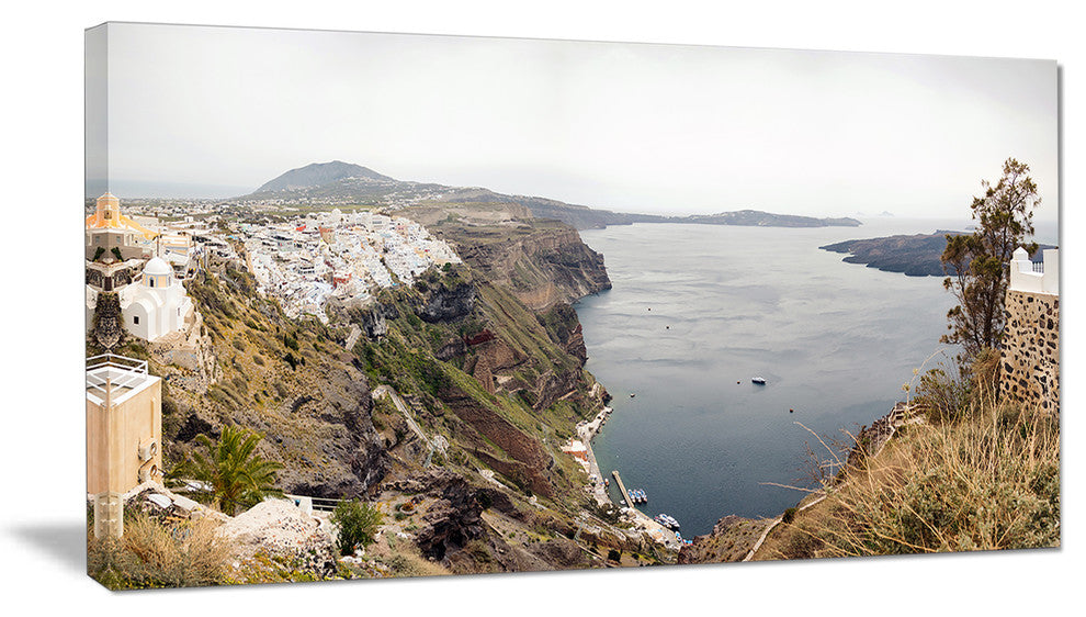 Beautiful View of Santorini Island, Landscape Canvas Art Print, 40x20