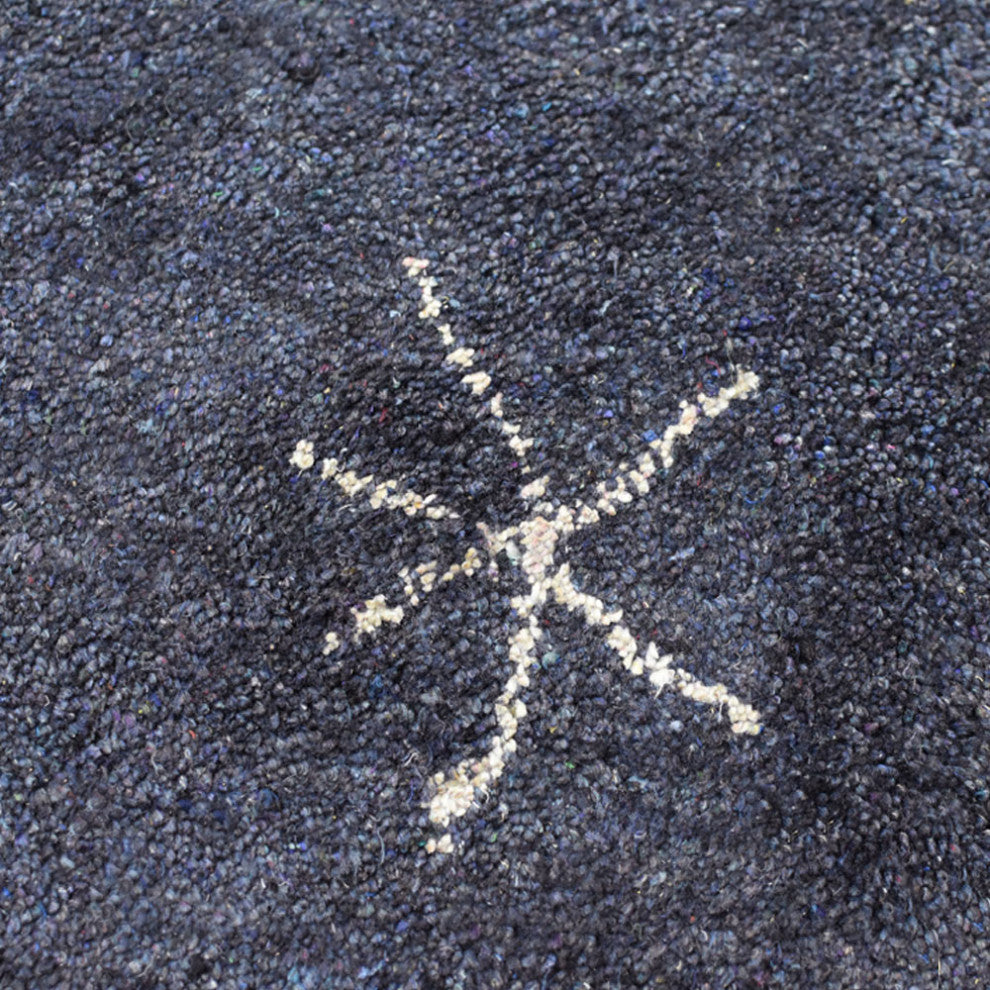 HAND KNOTTED LOOM SILK ECO-FRIENDLY RUG-6'x9',Rectangle,Charcoal White,Contempor