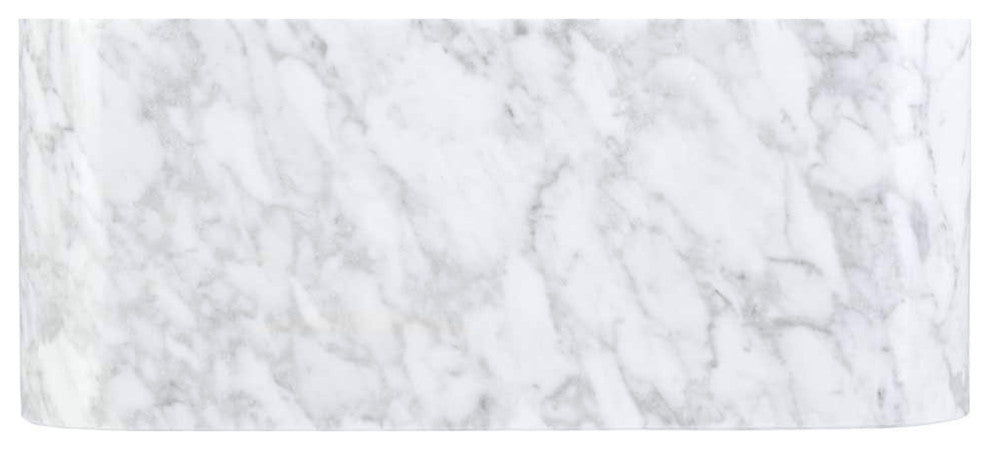 Single Bowl Kitchen Sink, Carrara White Marble With Polished Apron