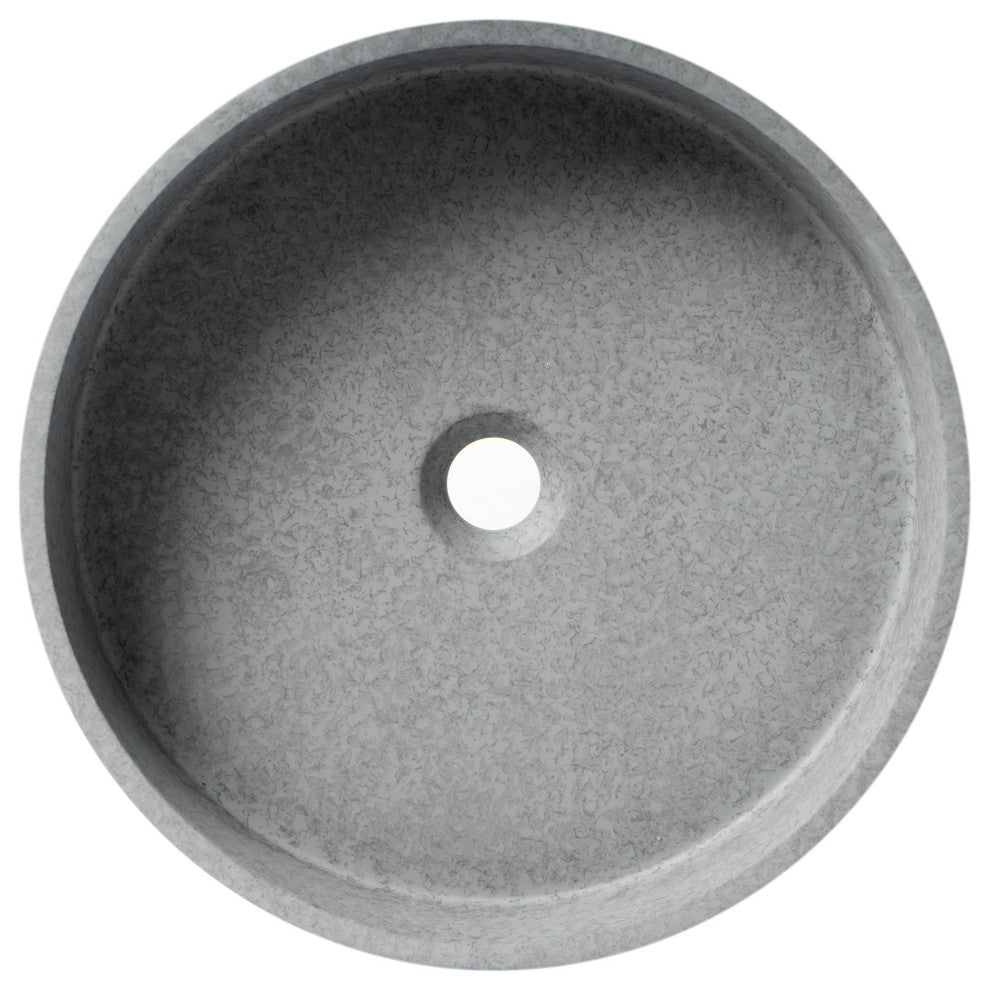 ALFI brand ABCO17R 17" Round Solid Concrete Gray Matte Above Mount Bathroom Sink