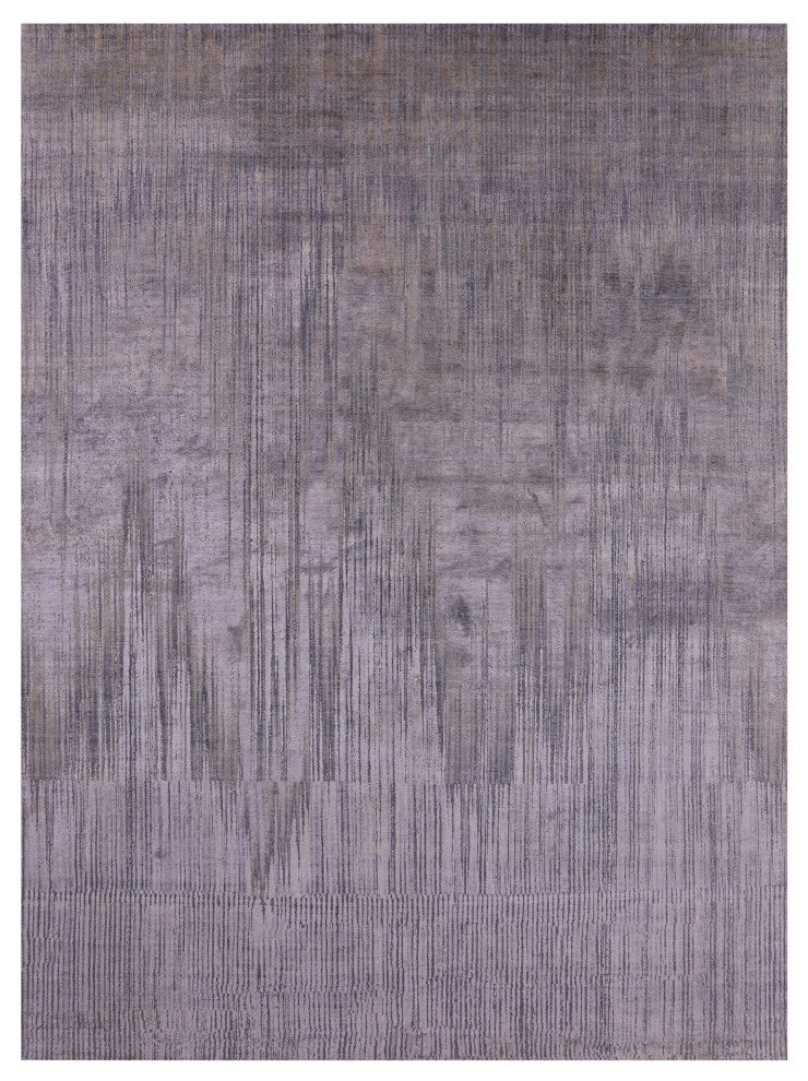 Abstract Wool and Silk Hand Knotted Rug 8' 11" X 11' 11" Q9043