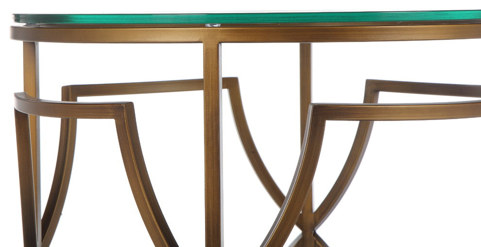 Edward Round Side Table, Brass