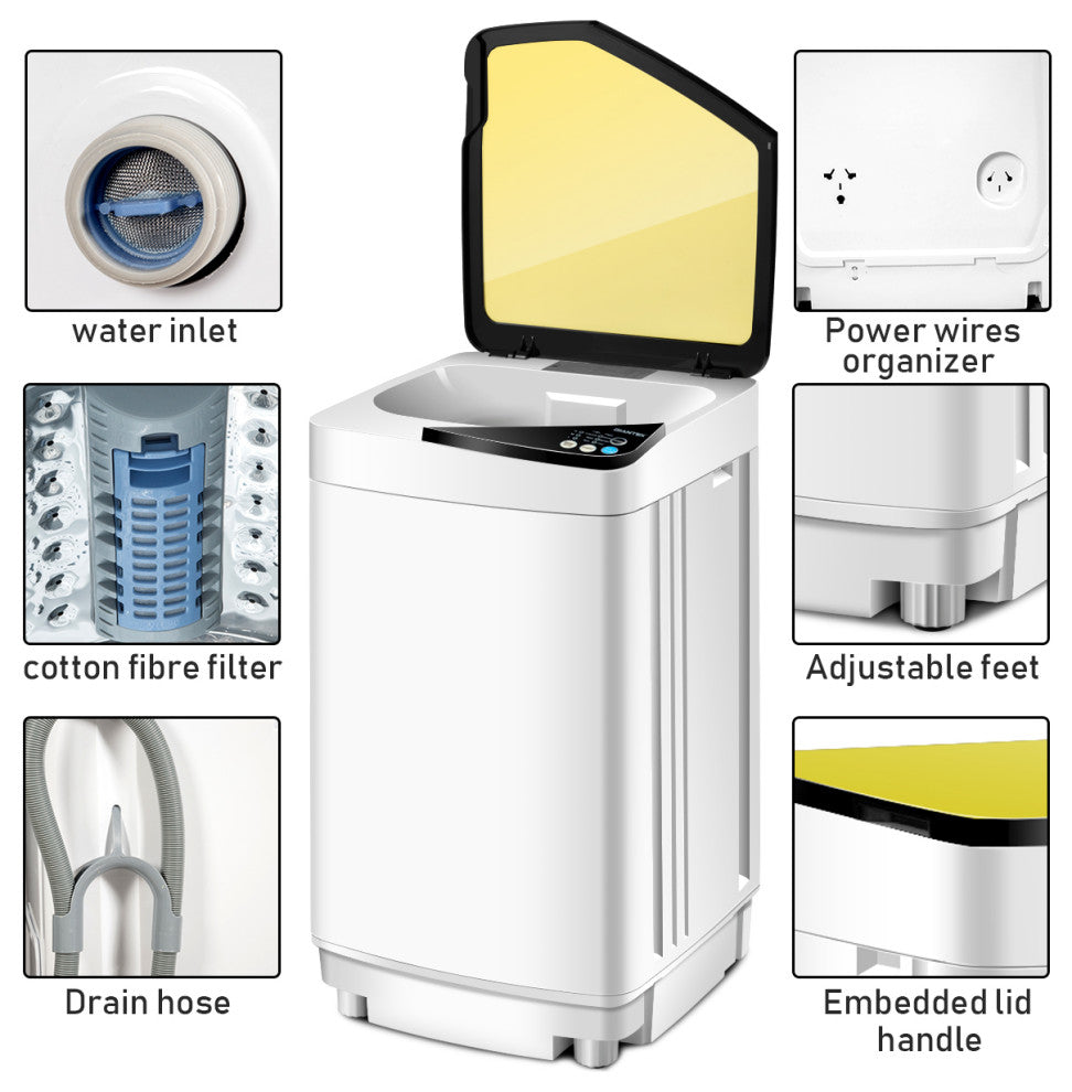 Full-Automatic Washing Machine 7.7 lbs Washer/Spinner Germicidal UV Yellow
