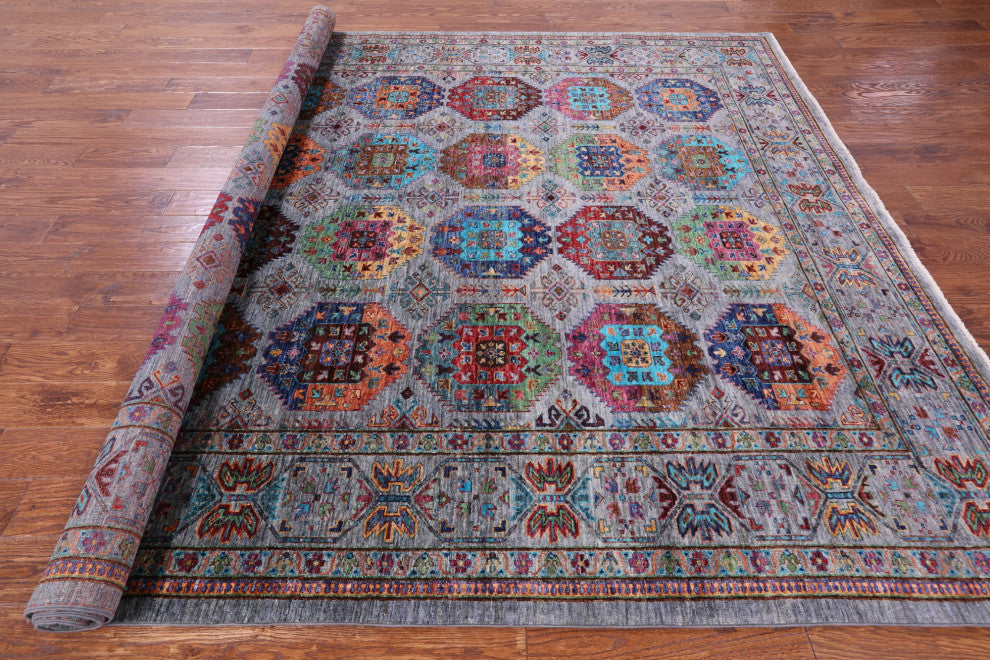 Fine Turkmen Ersari Hand Knotted Rug 8' 2" X 9' 7" Q10563