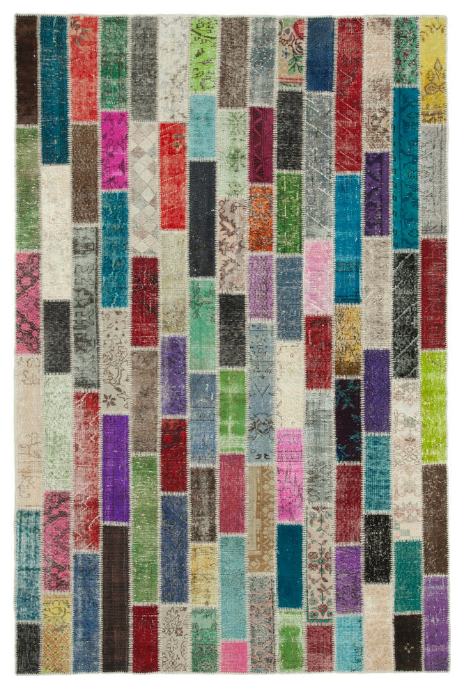Rug N Carpet - Handmade Oriental 6' 7" x 10' 1" Decorative Patchwork Area Rug