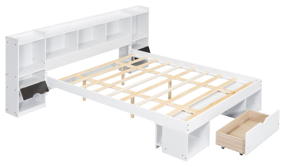 Gewnee Queen Size Wood Platform Bed