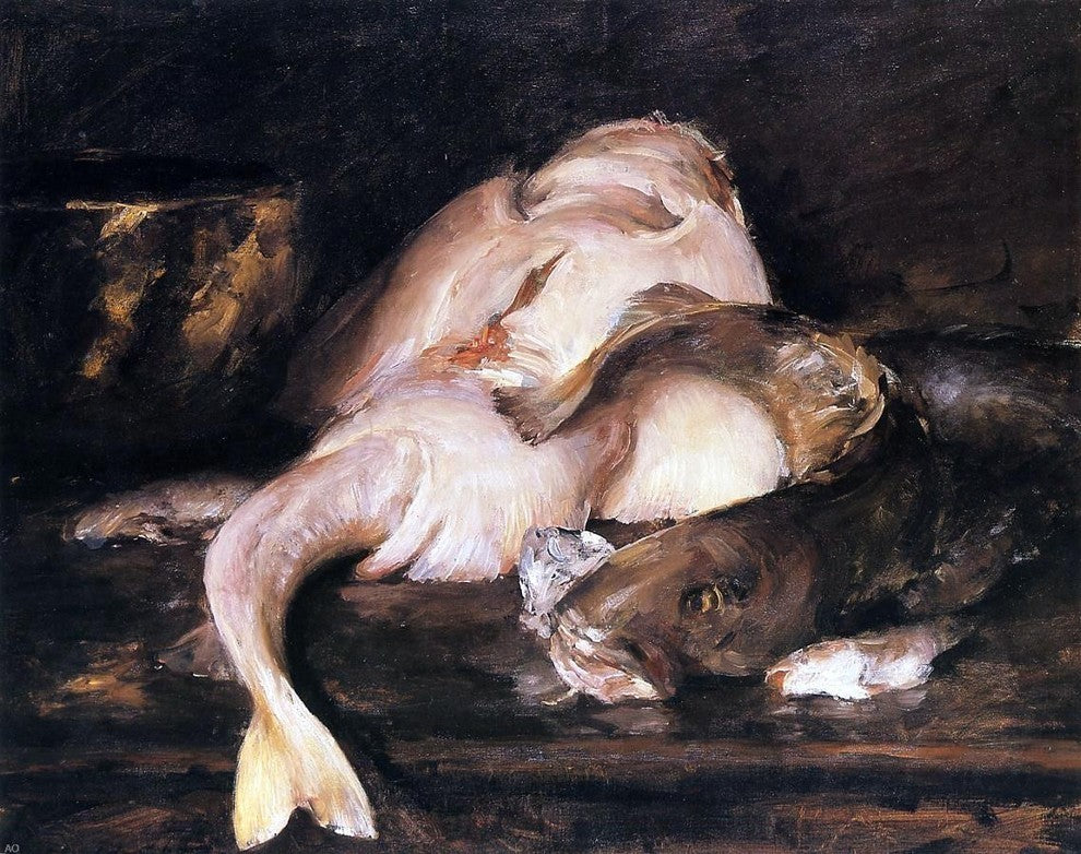 William Merritt Chase Still Life, Fish Premium Canvas Print