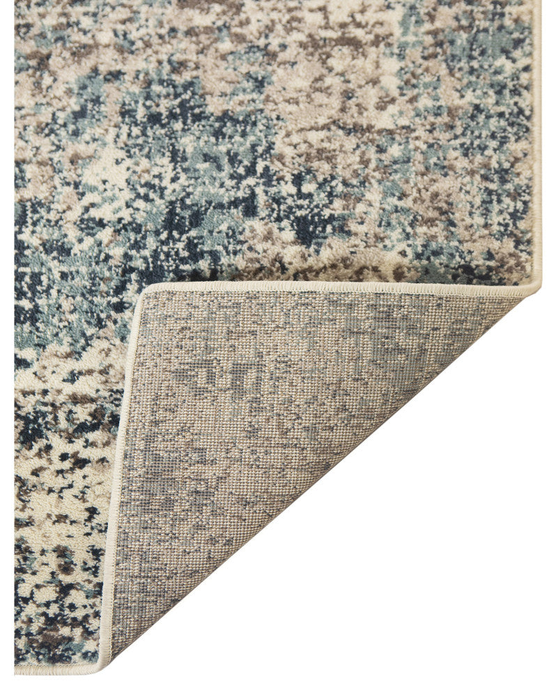 Athinai Benson Blue Abstract Area Rug, 7'9"x9'9"