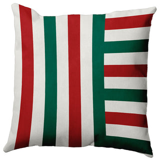 Christmas Stripes Accent Pillow, Forest Green, 26"x26"
