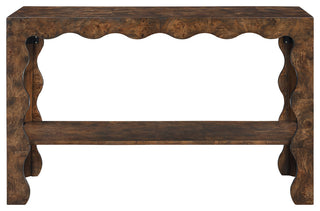 Vassa Burl Veneer Console Table, Brown