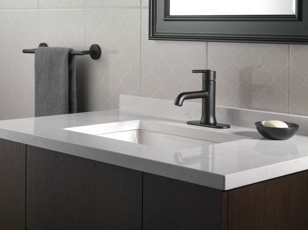 Delta Trinsic Single Handle Bathroom Faucet, Matte Black, 559LF-BLLPU