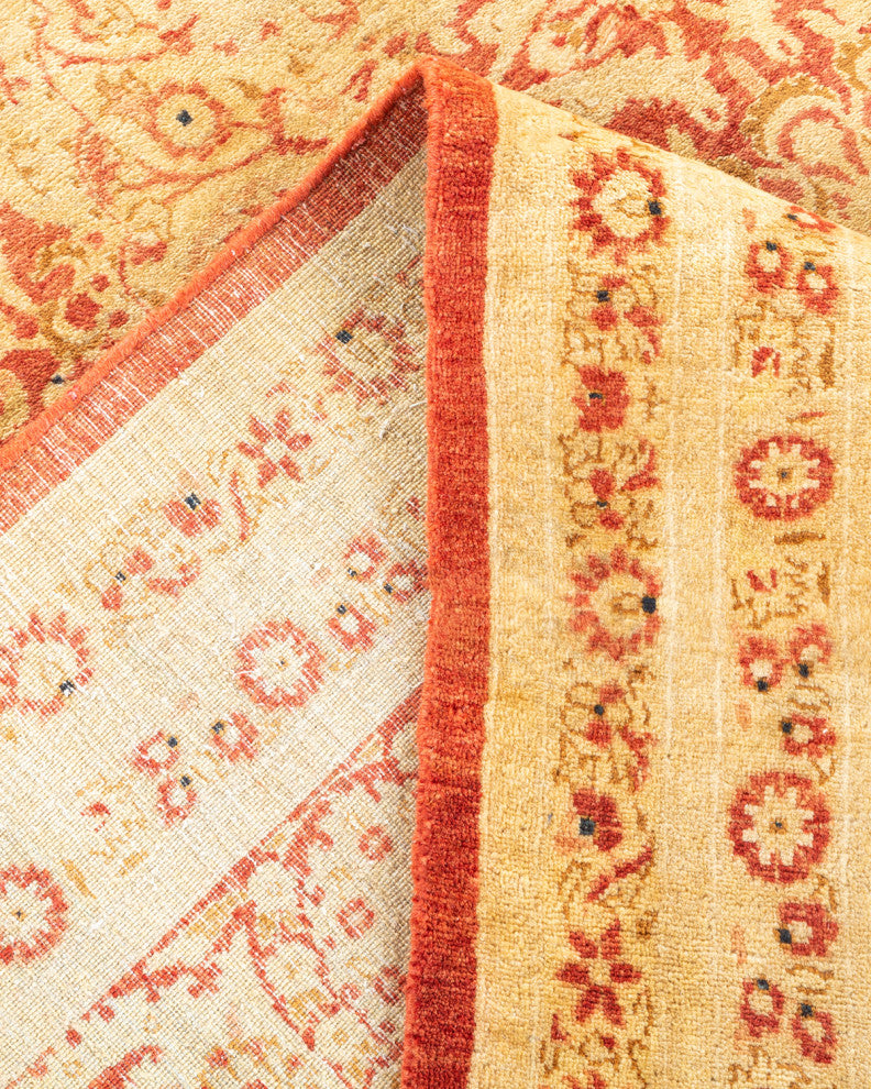 Eleanor, One-of-a-Kind Hand-Knotted Area Rug Orange, 6'3"x9'4"