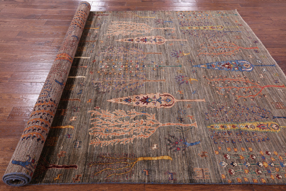 Tribal Persian Gabbeh Wool Rug6' 8" X 9' 4" Q5310