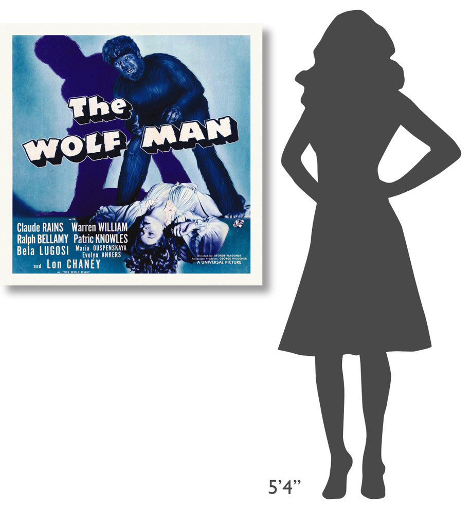 "The Wolfman" Stretched Canvas Giclee by Hollywood Photo Archive, 36x36"
