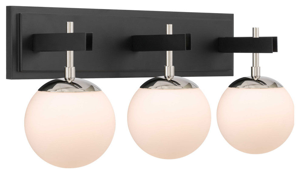 Allie 3-Lt Bath - Black/Polished Nickel