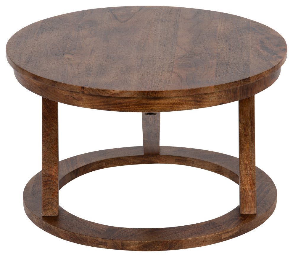 Aja Wood Coffee Table, Walnut Brown, 16x16x26