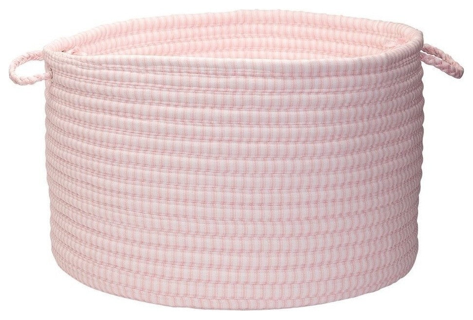 Colonial Mills Basket Ticking Solid Basket Pink Round