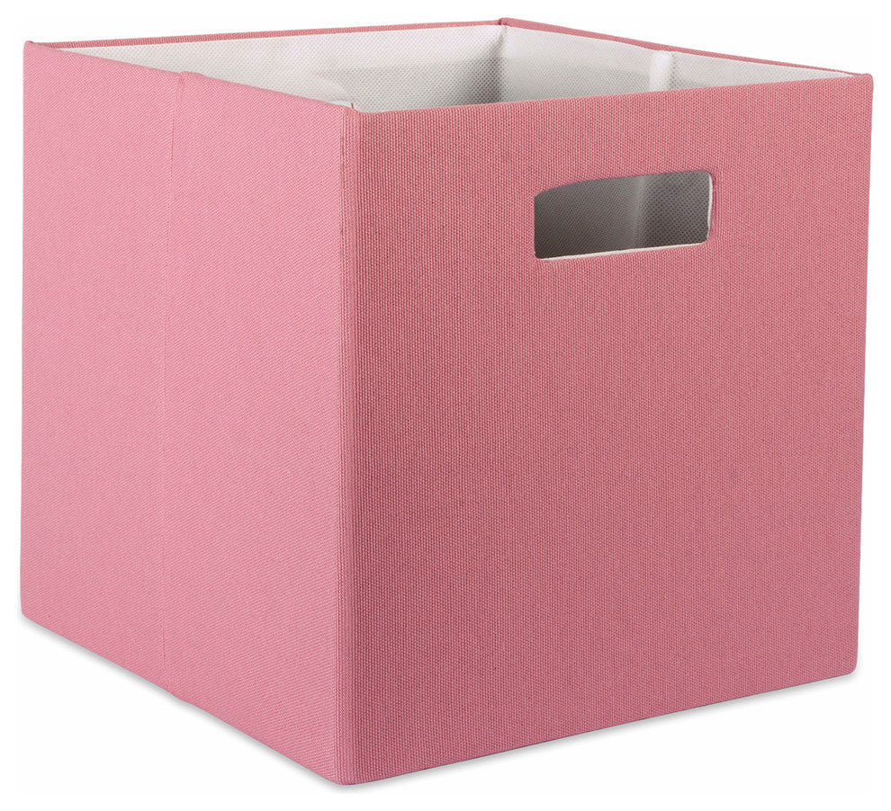 DII Polyester Cube Solid Rose Square 11x11x11"