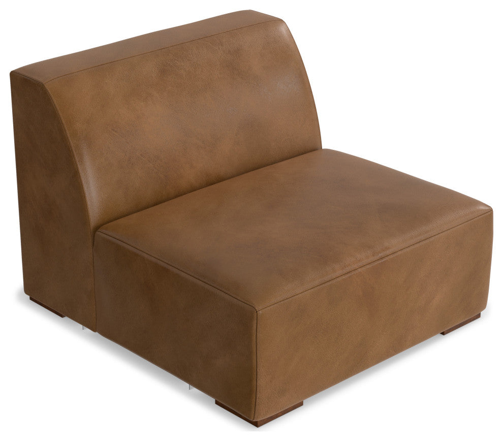 Rex Center Armless Sofa Module in Genuine Leather
