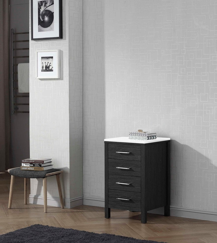 Dior 18" Side Cabinet, Zebra Gray