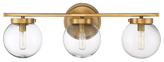 3-Light Bath Bar, Natural Brass